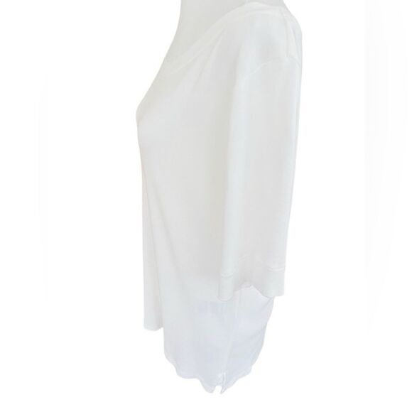 Chico’s The Ultimate Tee Boatneck style white tee, 100% cotton size M, size 1 - Picture 4 of 8